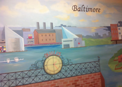 Mural of Inner Harbor Baltimore MD