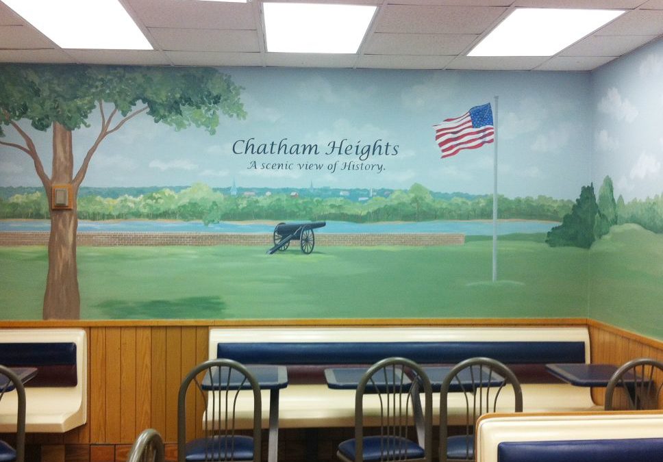 Historic Mural of Chatham Heights for McDonalds restaurant in Fredericksburg, VA