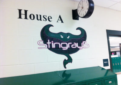 Stingray mural for school in Ashburn, VA