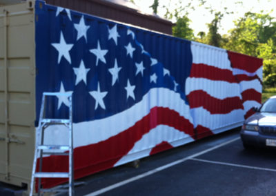 American flag mural on metal in Fort Washington, MD