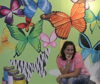 mural with colorful butterflies in Virginia VA